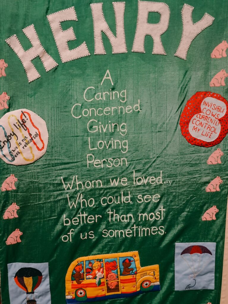 A detail of the National AIDS Memorial Quilt