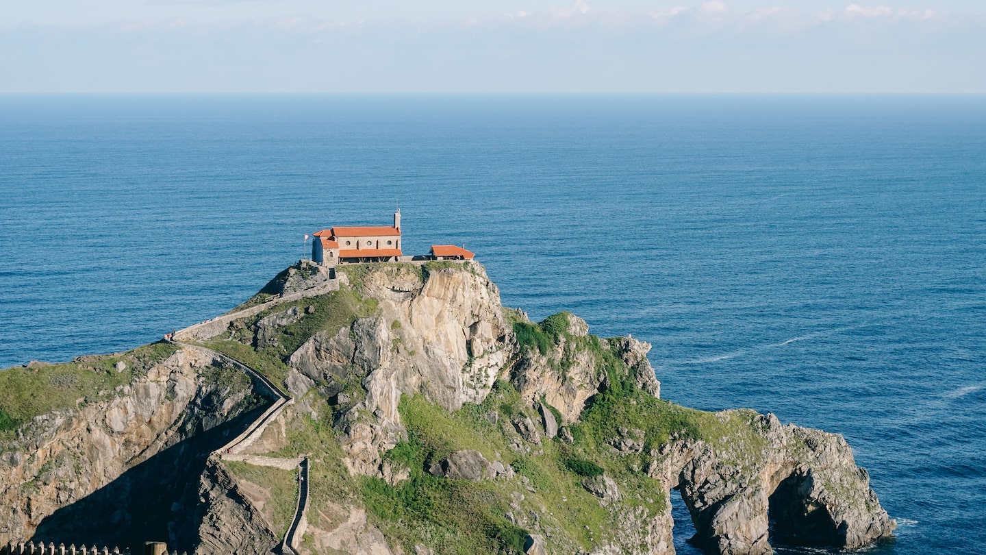 A close up photo of San Juan de Gaztelugatxe in the Basque Country
