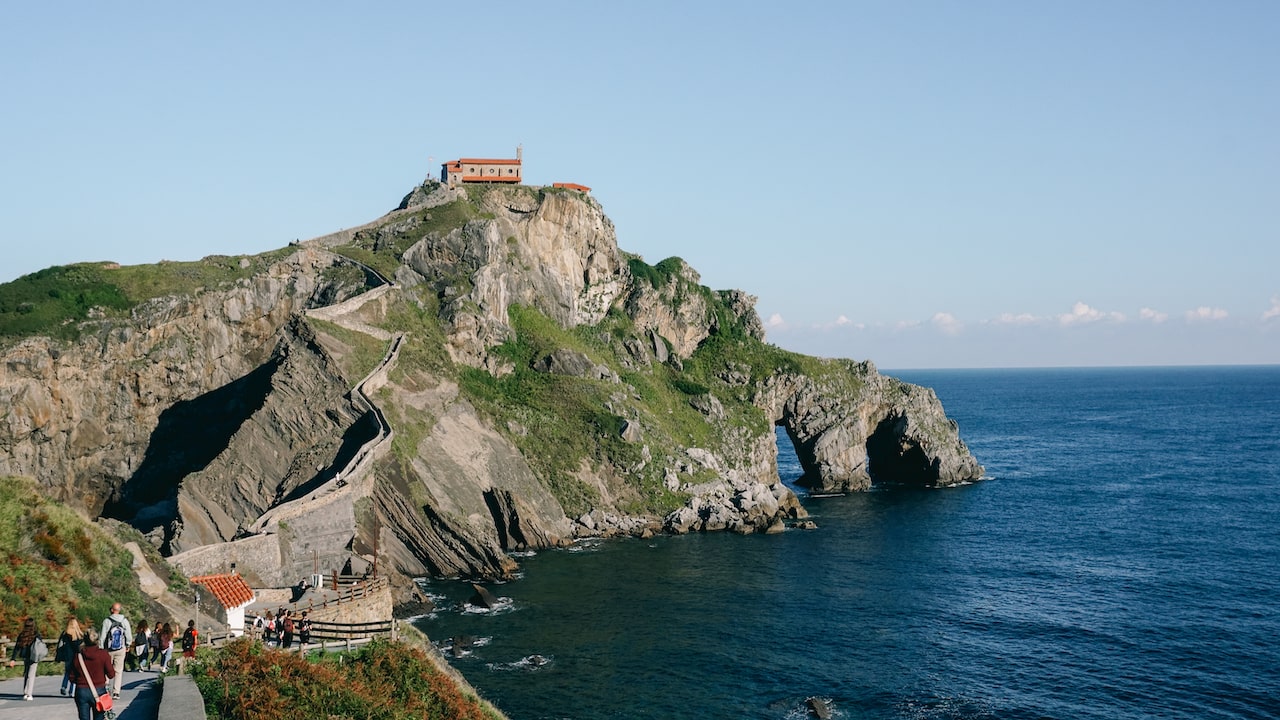 View from the bridge before taking the 241 steps to the island's top