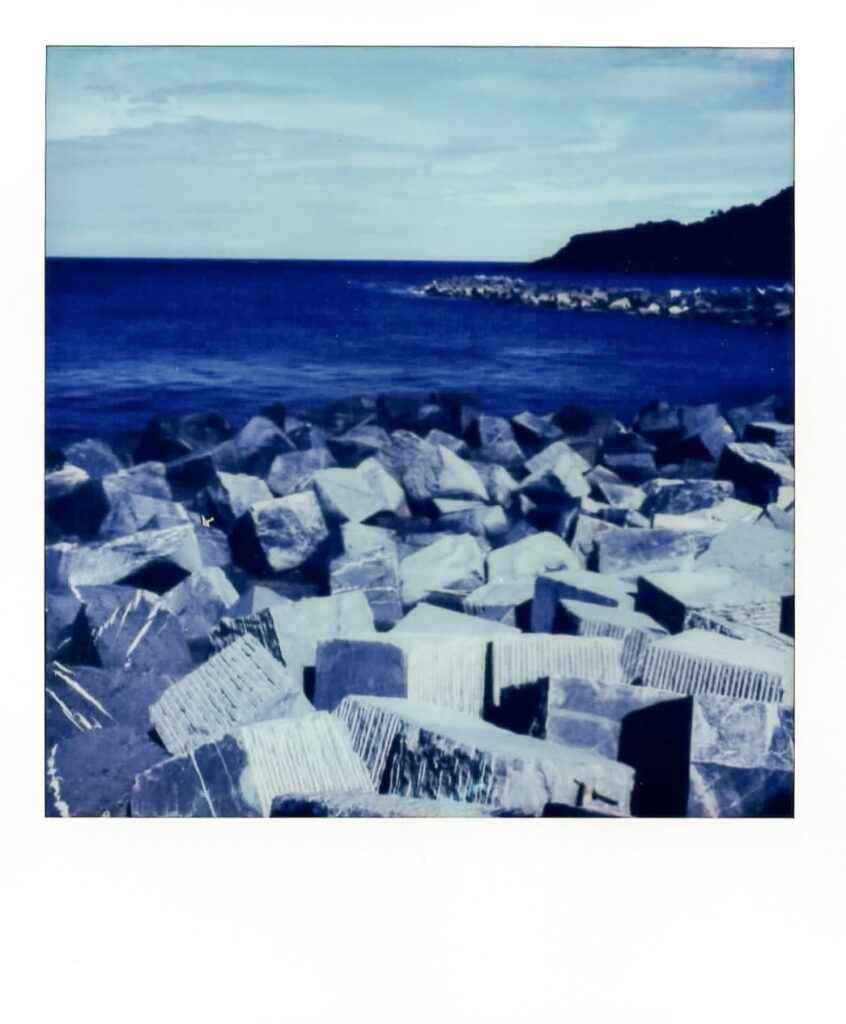 Rocks at San Sebastian, Spain, with the Polaroid SX-70