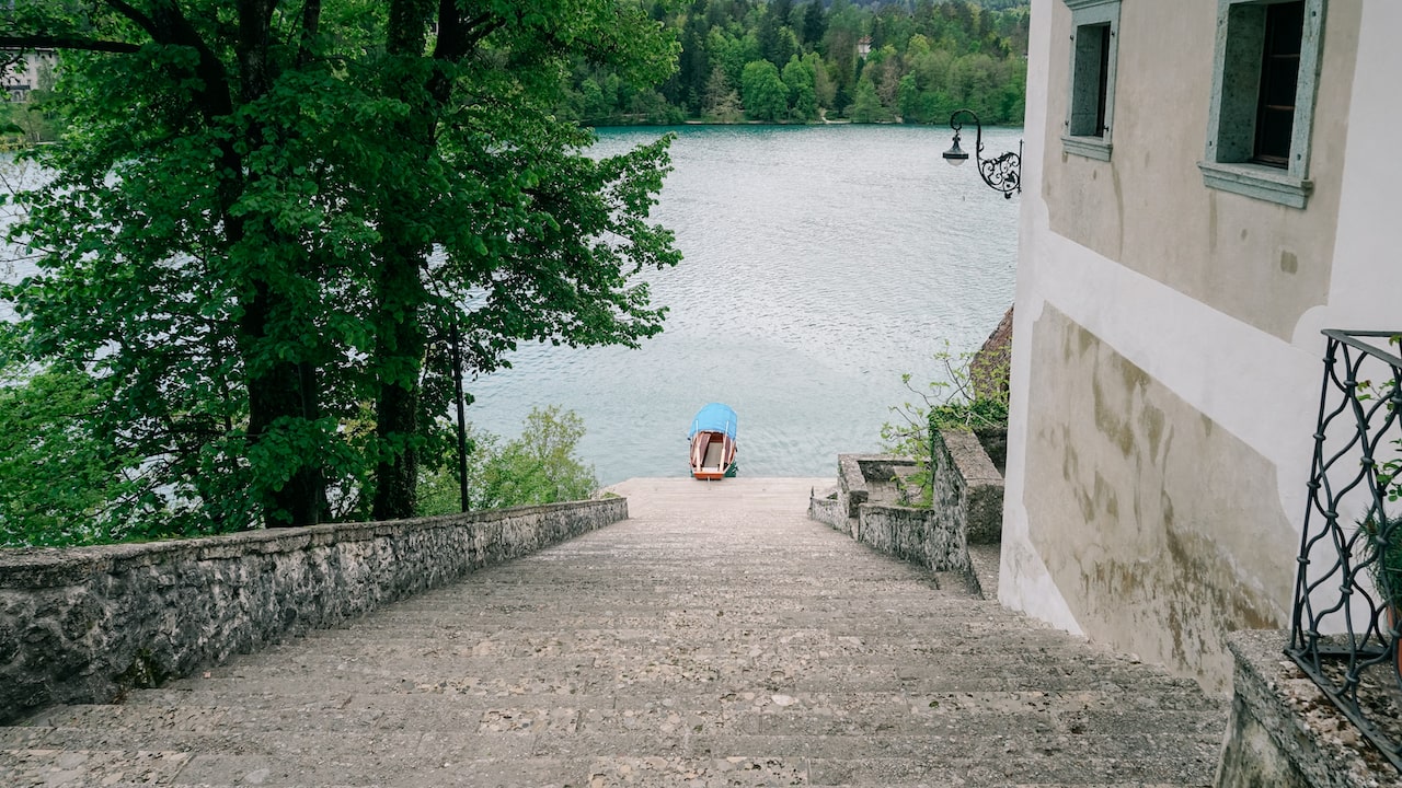 The 99 steps at Bled Island