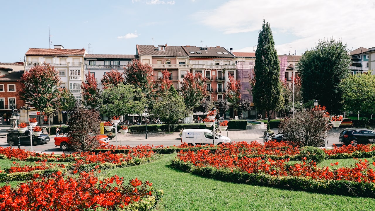 View of the peaceful city of Guernica in the Basque Country