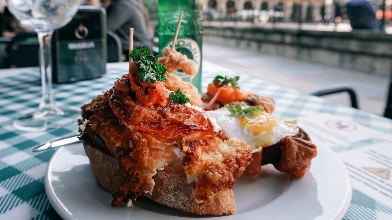 Pintxos dish in Bilbao Spain
