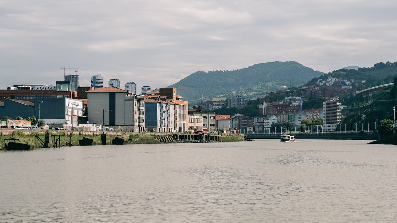 Entering Bilbao during a boat tour