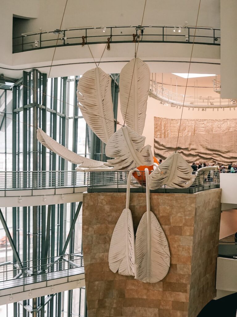 The Soft Shuttlecock by Claes Oldenburg featured in the Atrium of the Guggenheim Museum Bilbao