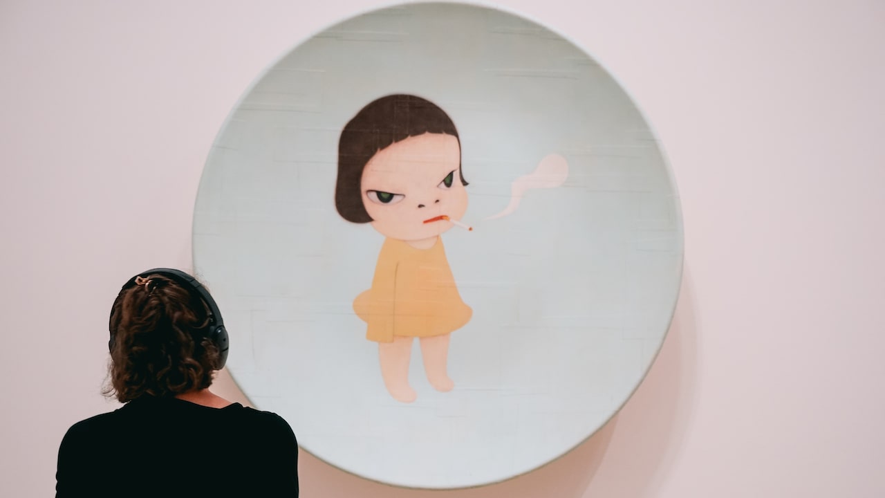 A painting by Yoshitomo Nara in Bilbao