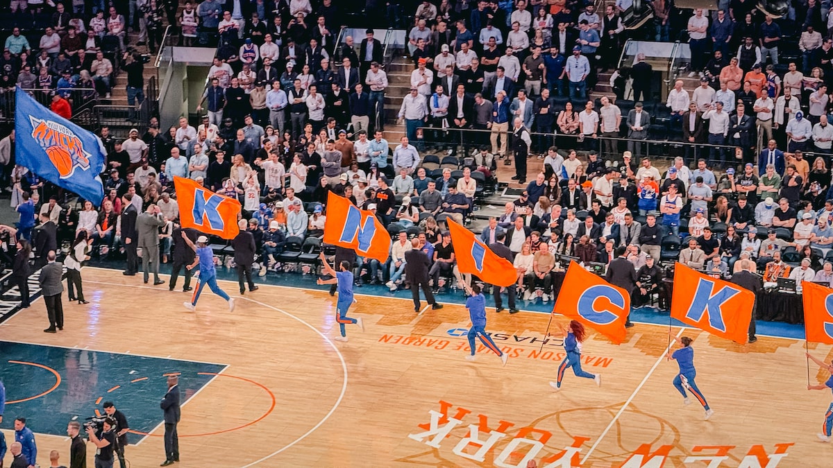 New York Knicks flags at MSG