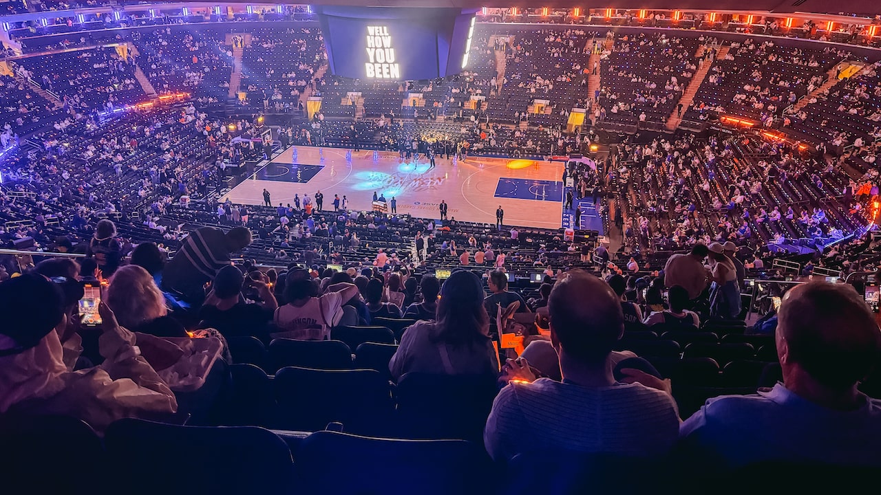Half an hour before jump ball at MSG for the NBA game Knicks vs Pistons for the 2025 Playoffs