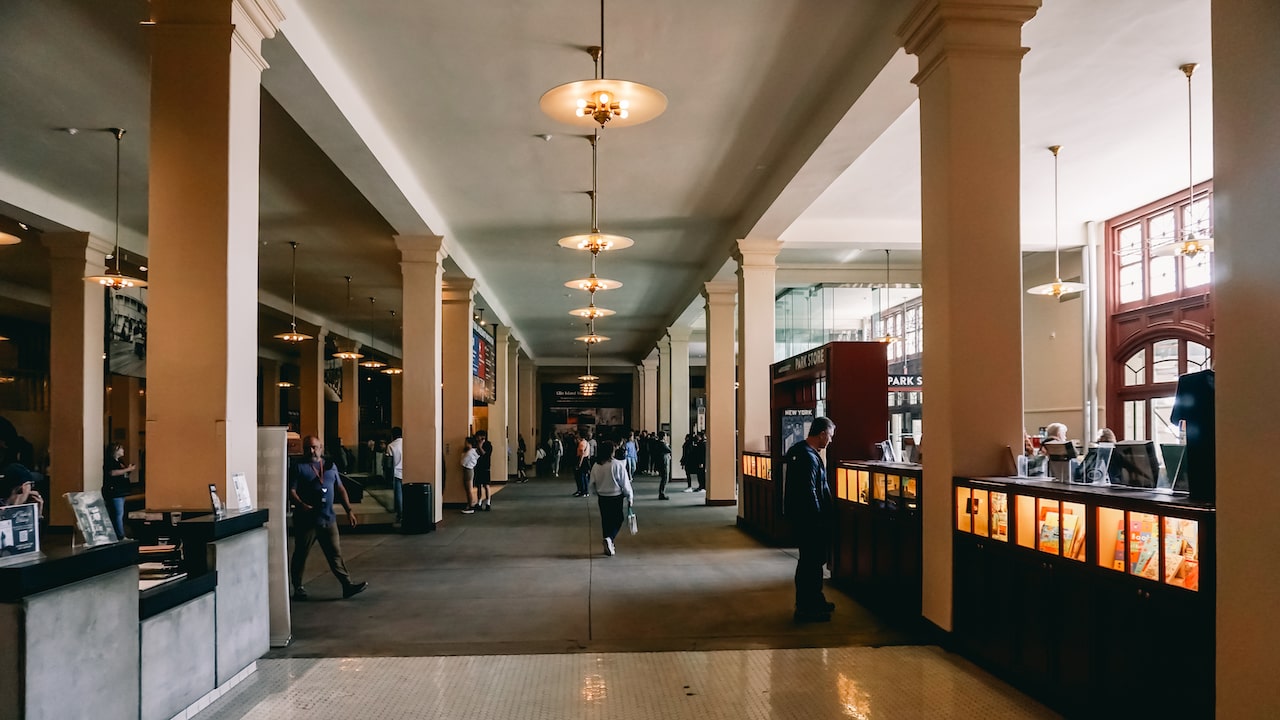 The interior of the Ellis Island Museum in New York City