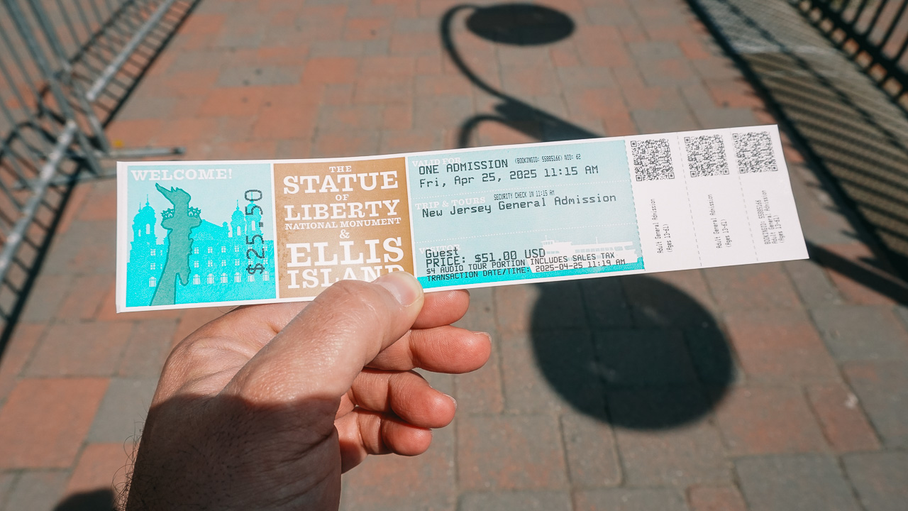 My ticket to Ellis Island and the Statue of Liberty