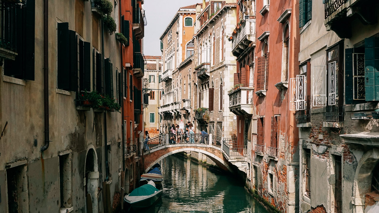 The side canals of Venice