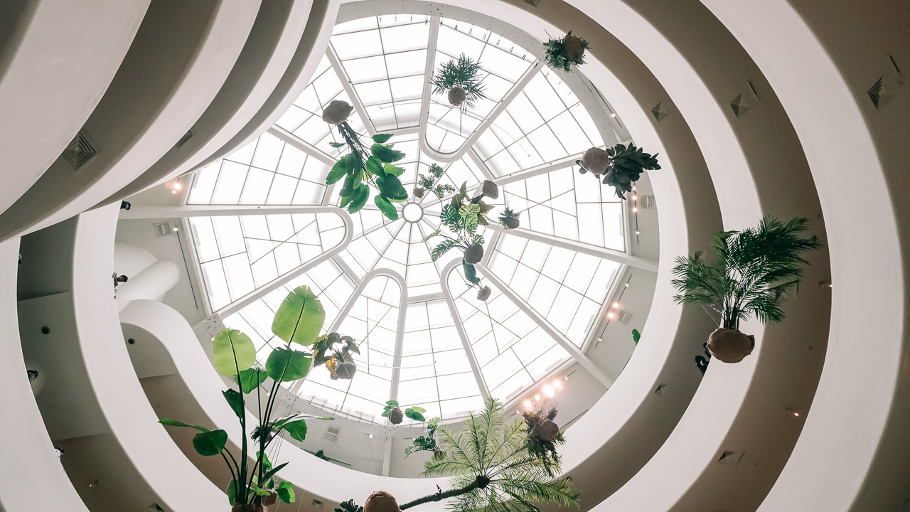 The rotunda and the hanging gardens of the Guggenheim Museum New York
