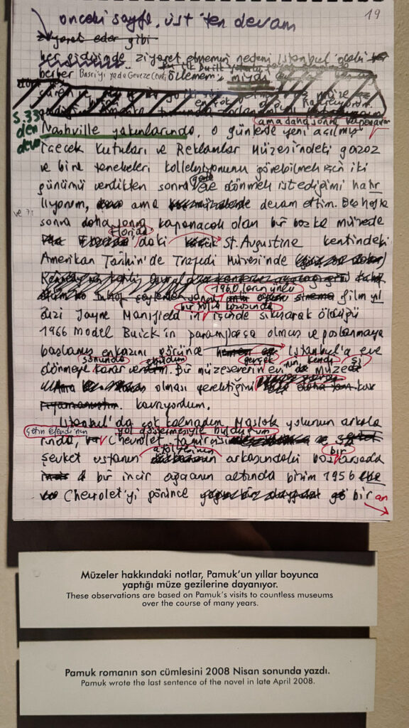 Orhan Pamuk manuscript