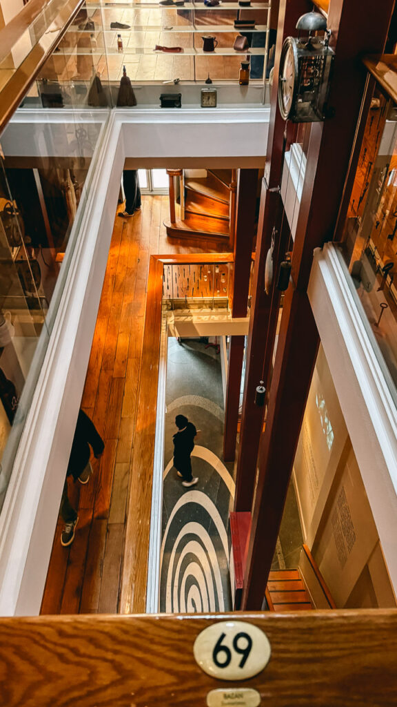 The interior of the Museum of Innocence in Istanbul with the time labyrinth on the ground floor
