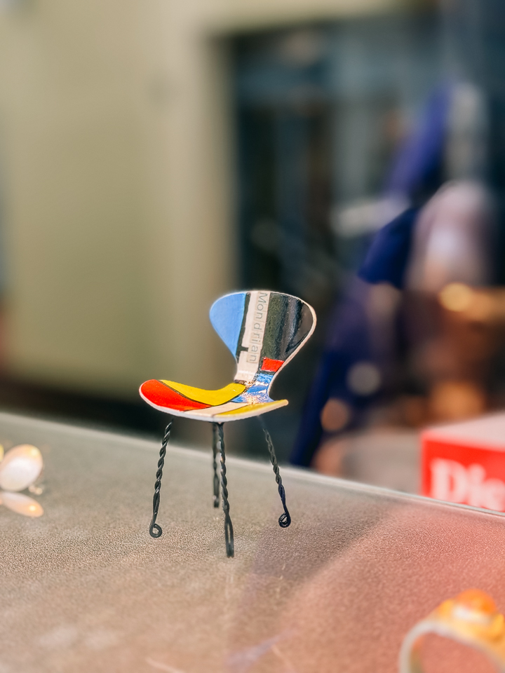 Detail of a miniature chair in Oldenburg, Germany, taken with an iPhone