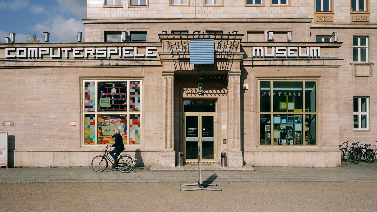 Outside the Computer Games Museum which is part of the Berlin Welcome Card