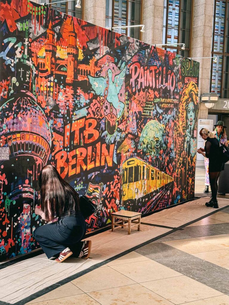 A wall painted by the participants of the 60th ITB Berlin in 2026