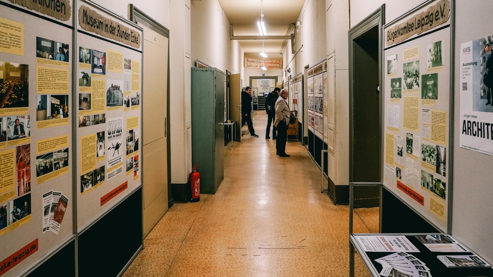 The interior of the Stasi Museum, known as the Runde Ecke, in Leipzig