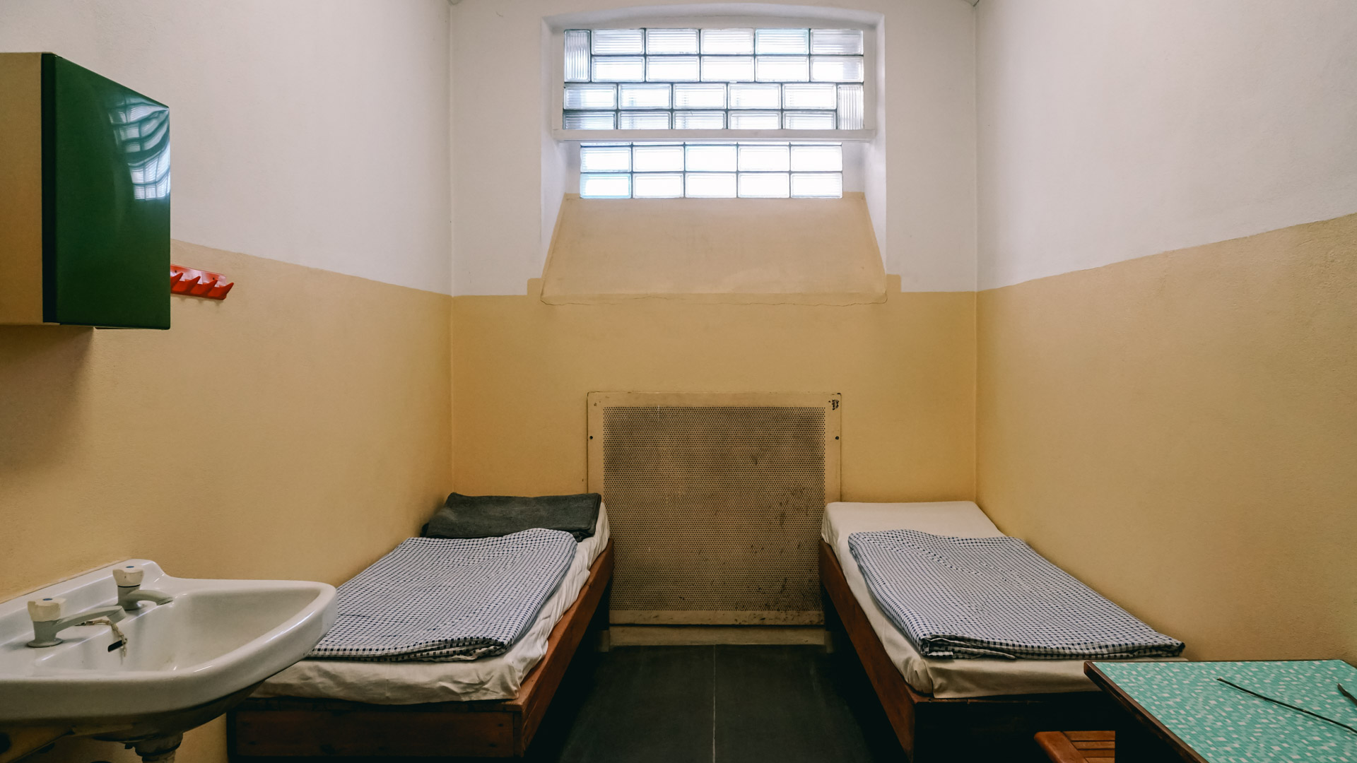 A replicated prisoners cell at the Stasi Museum In Leipzig