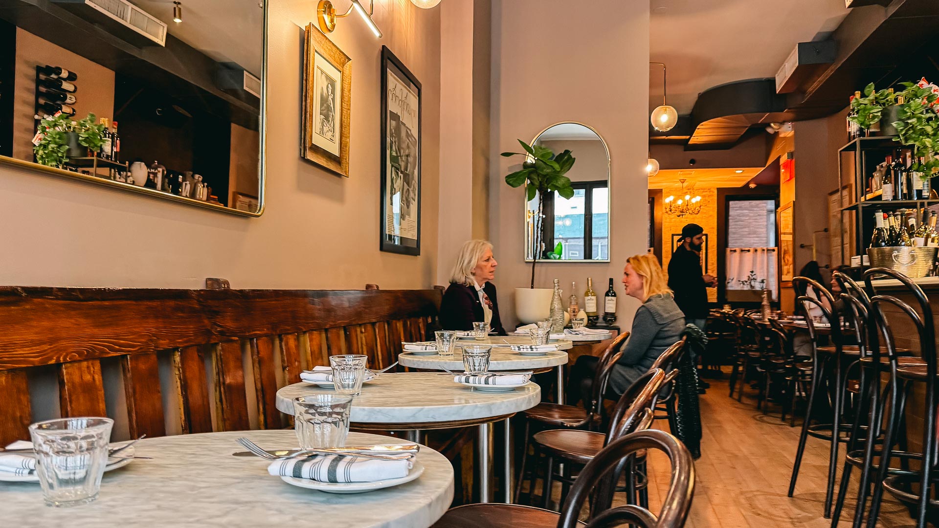 The interior of the Georgian Chito Gvrito restaurant in NYC