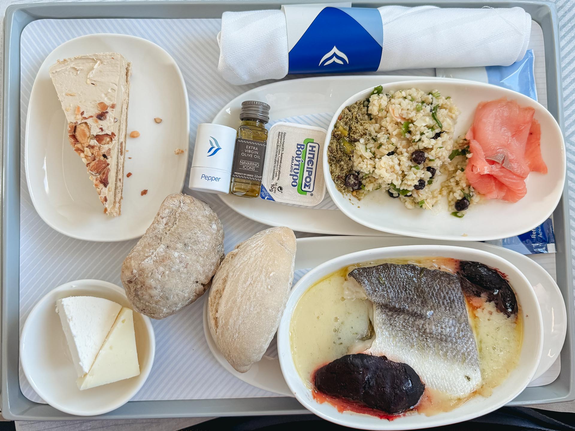 Business Class food with Aegean Airlines
