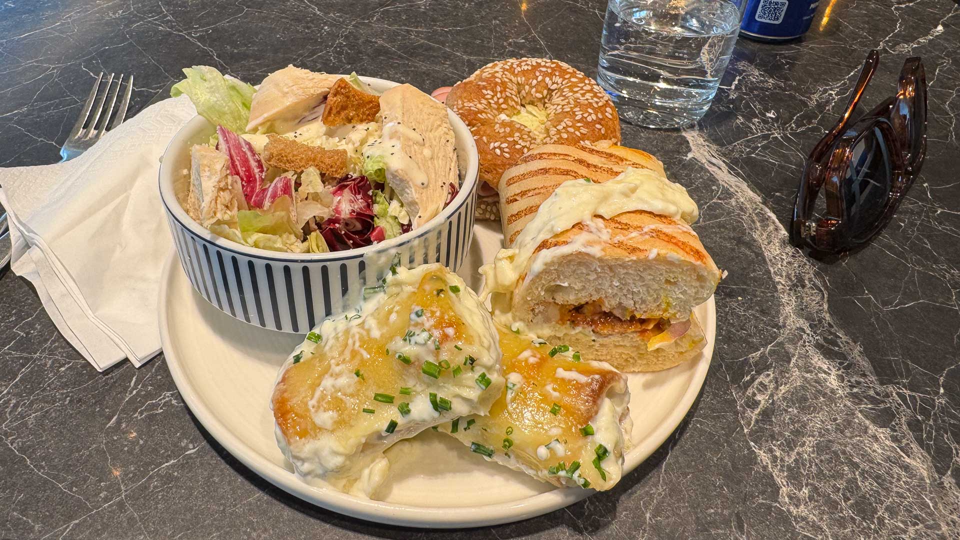 Food at the Lounge of Aegean Airlines in Athens