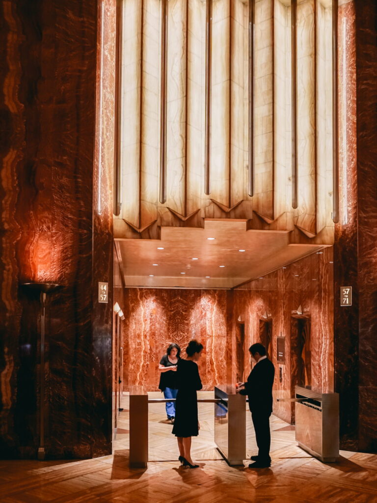 The interior of the Chrysler Building in NYC