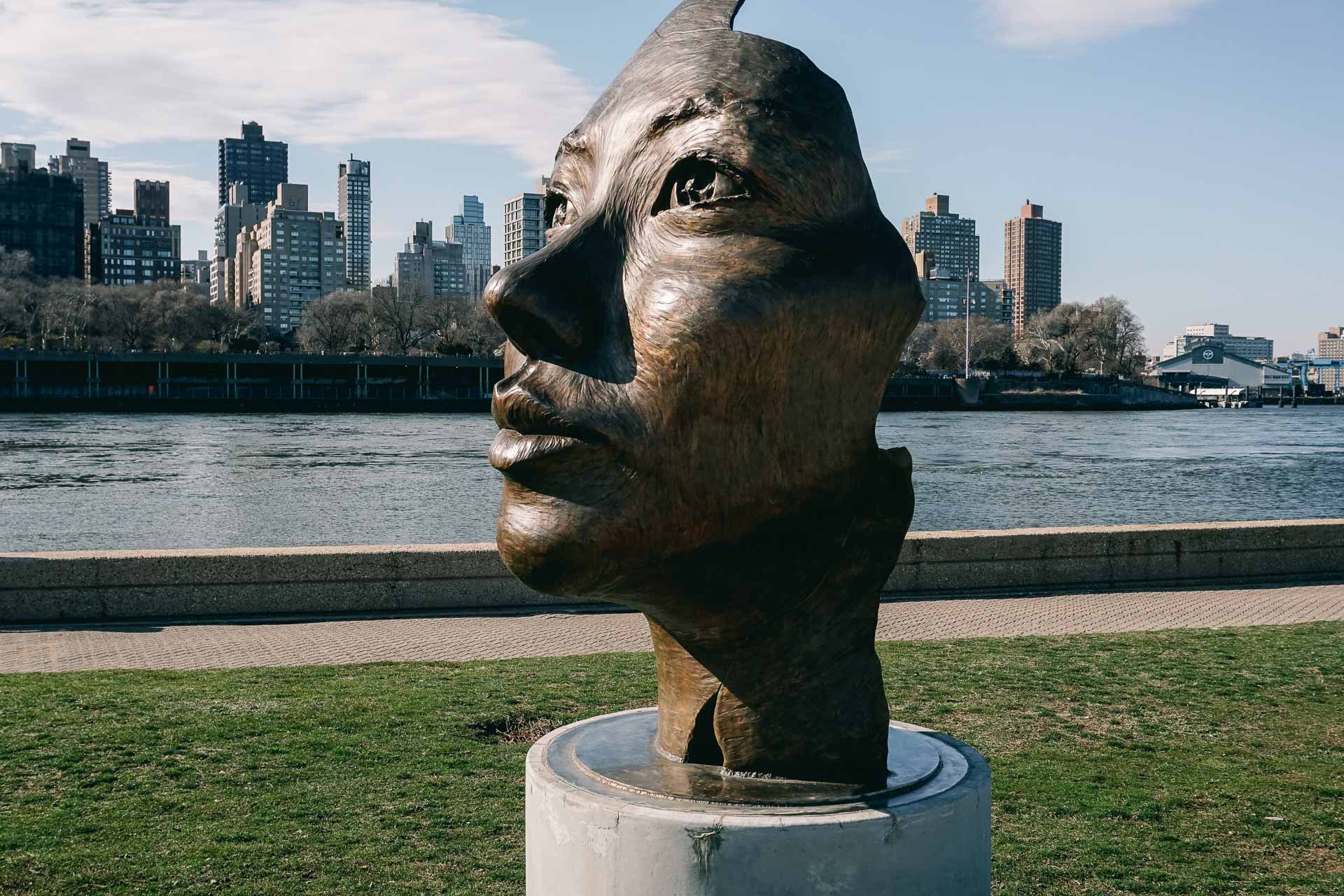 Statue detail from the Girl Puzzle at Roosevelt Island