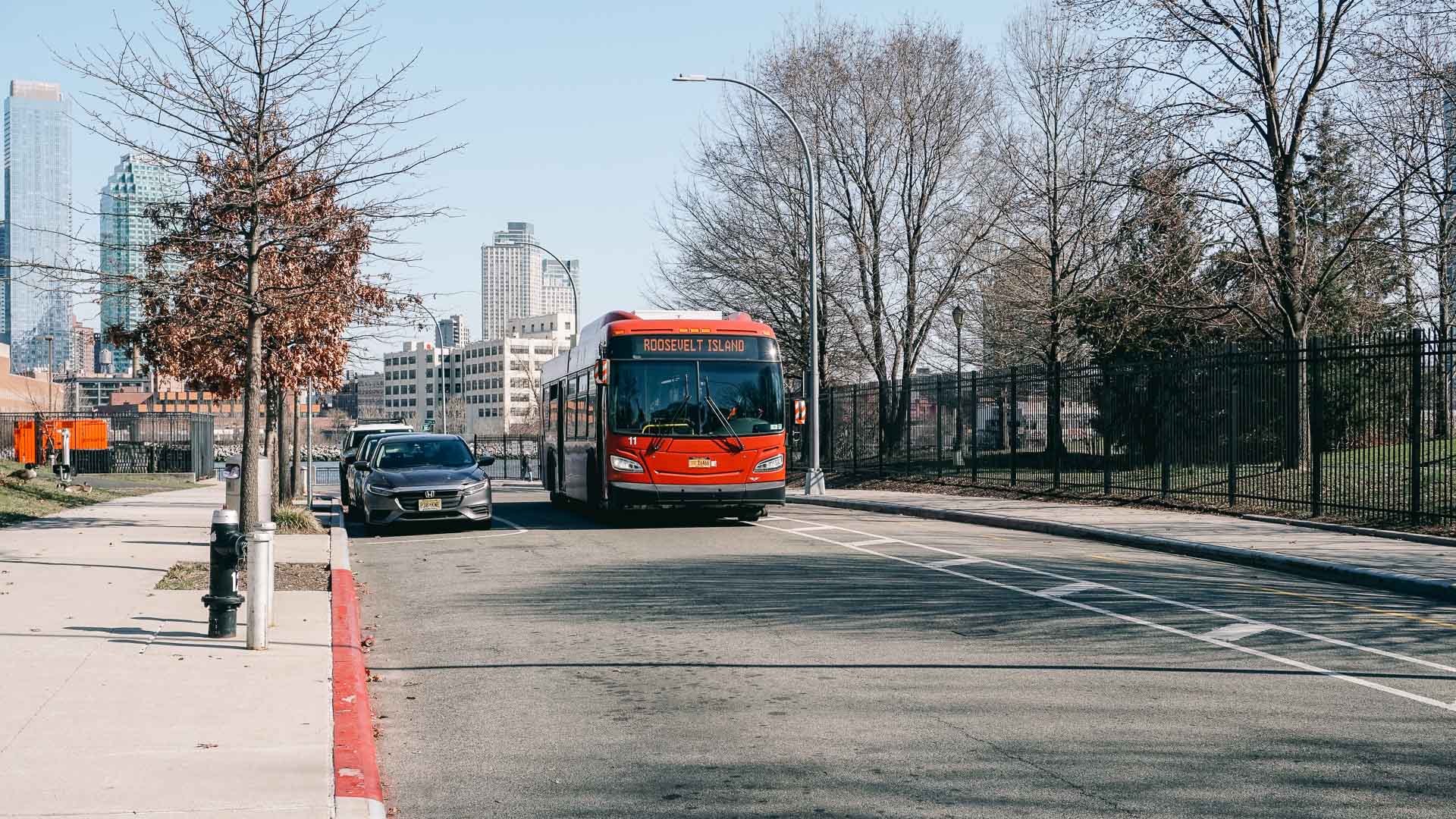 The free Red Bus at Roosevelt Island