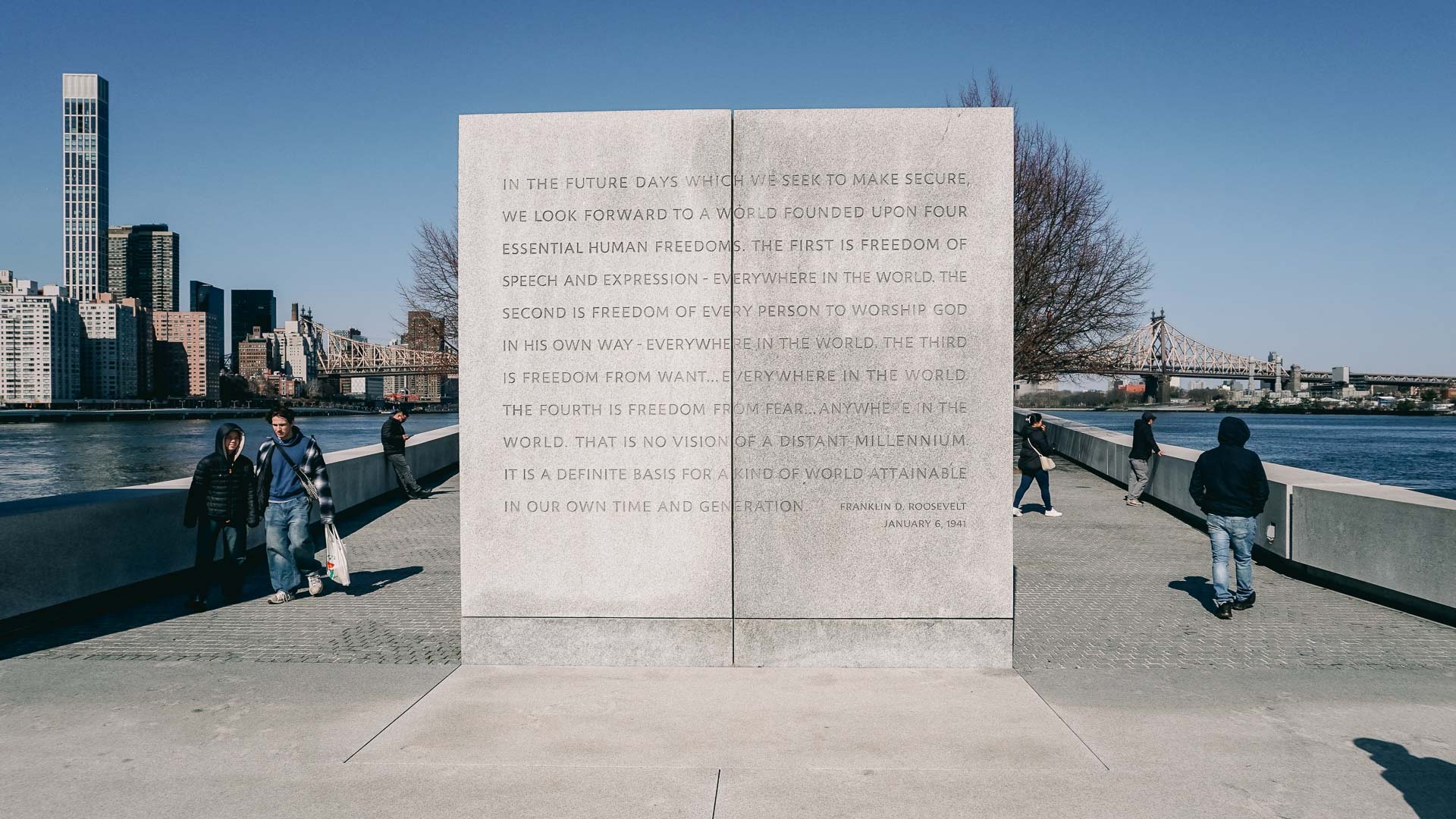 Four Freedoms State Park at Roosevelt Island in New York City