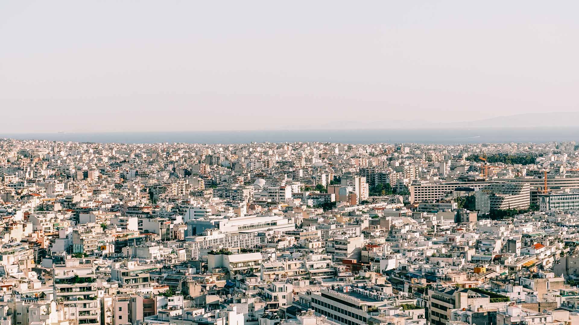 View from the Acropolis of Athens towards the sea