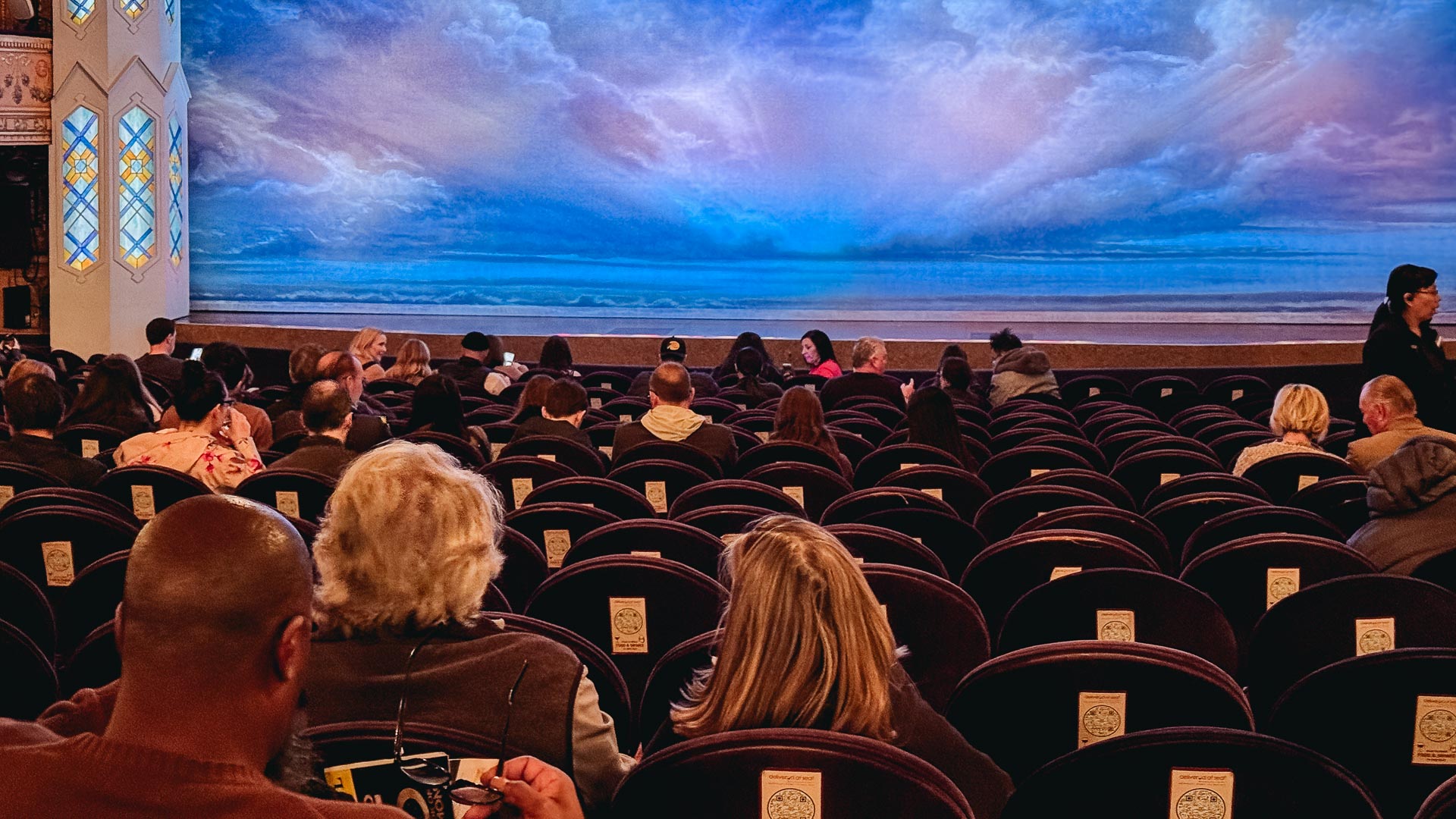 The interior of the Eugene O'Neill theater in New York an hour before the start of The Book of Mormon